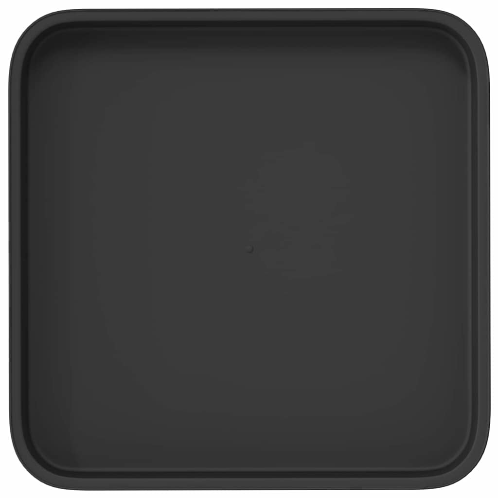 vidaXL Kwadratowa Taca na Kwiaty 6 pcs Czarny 21 x 21 x 2 cm