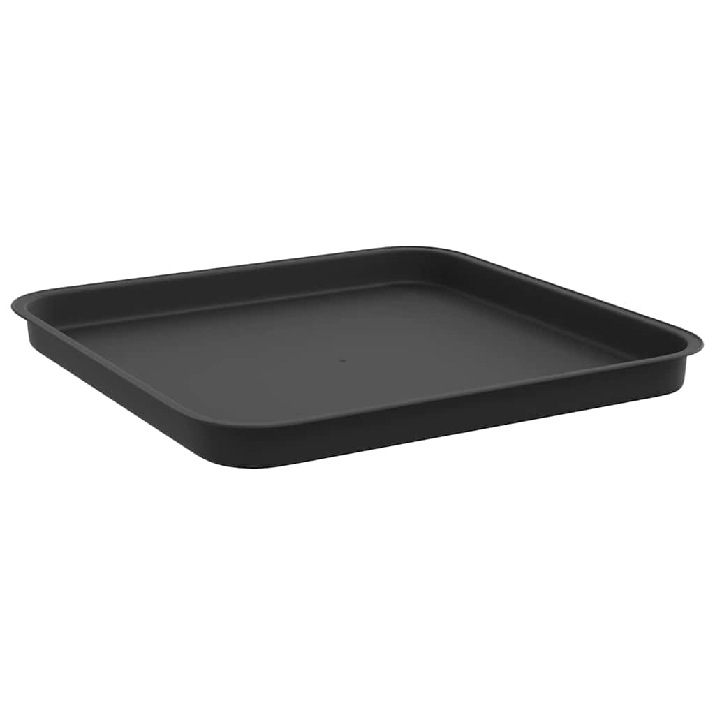 vidaXL Kwadratowa Taca na Kwiaty 6 pcs Czarny 32 x 32 x 2,5 cm