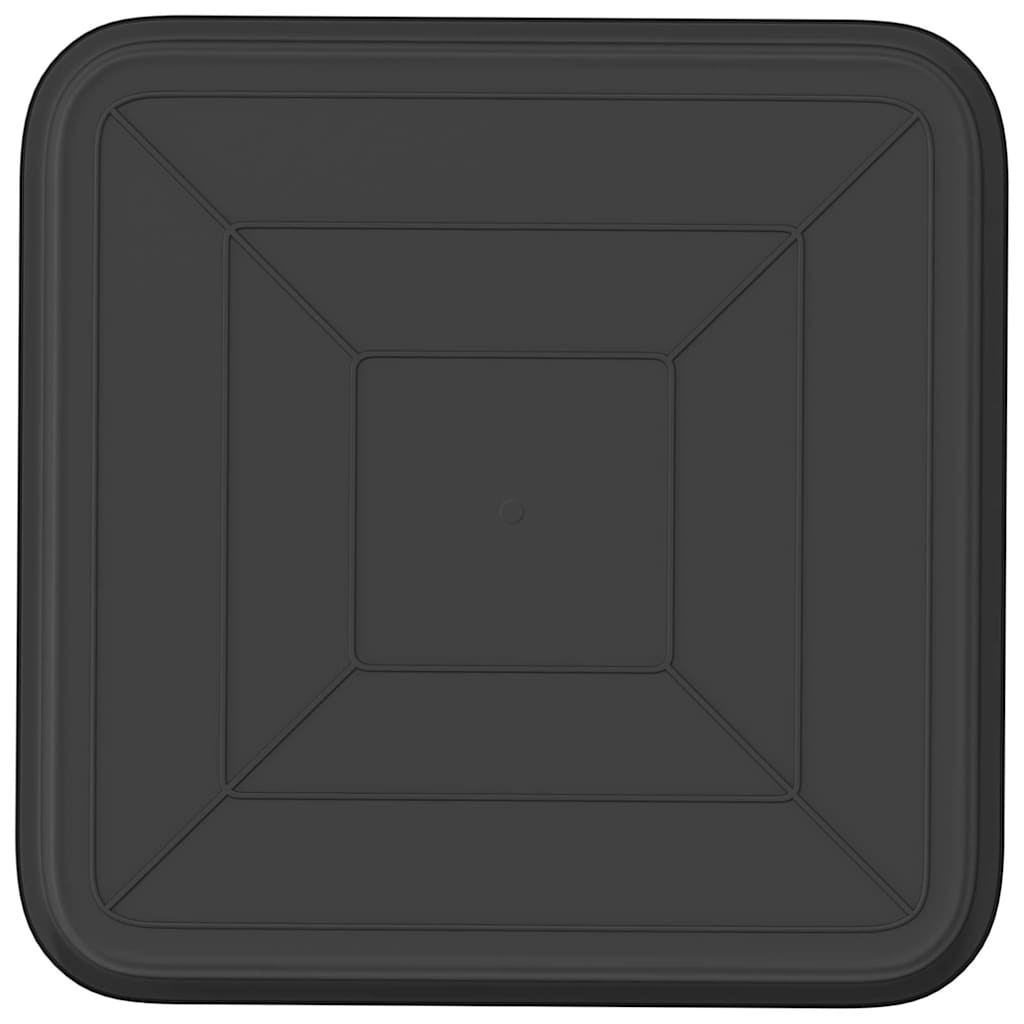 vidaXL Kwadratowa Taca na Kwiaty 6 pcs Czarny 32 x 32 x 2,5 cm