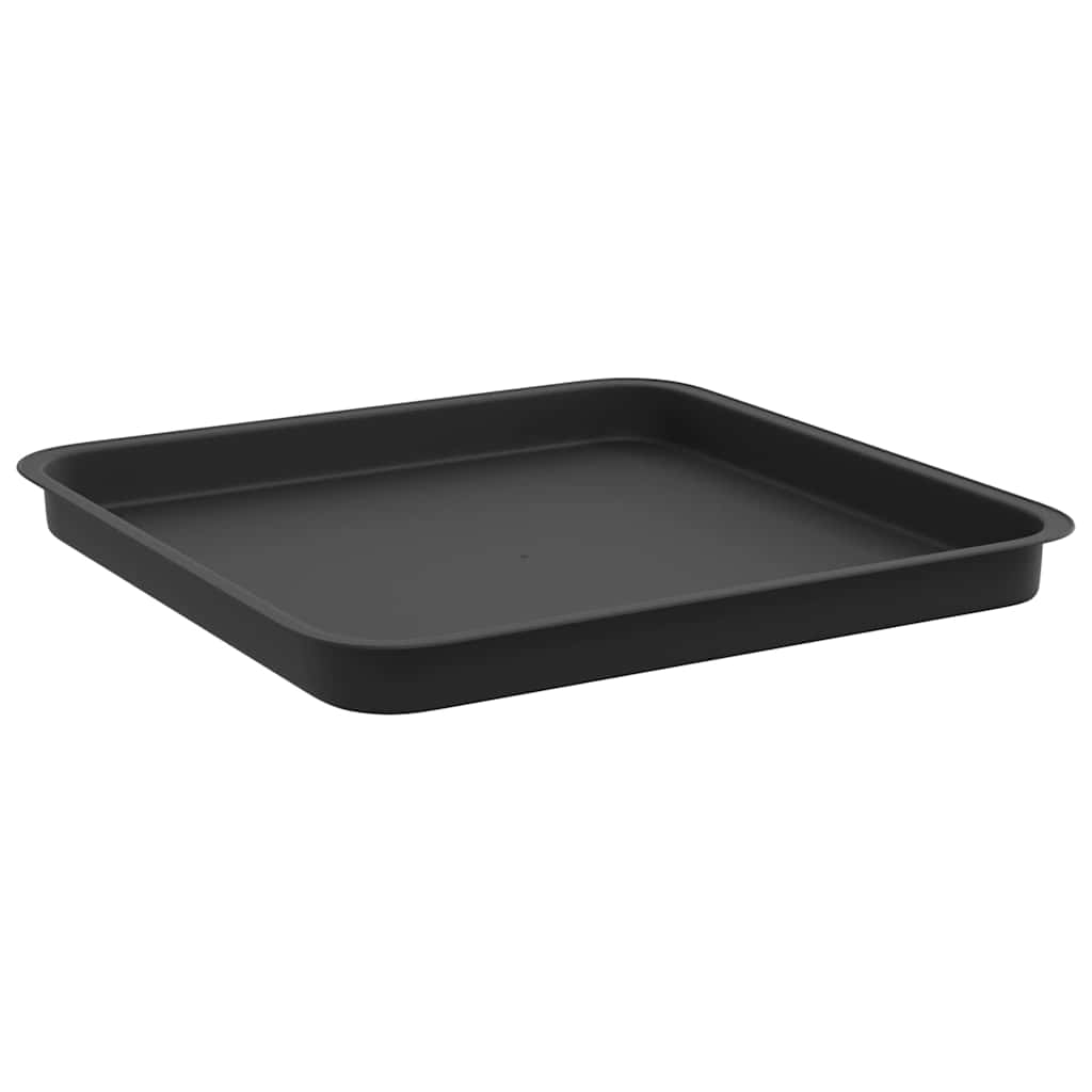 vidaXL Kwadratowa Taca na Kwiaty 6 pcs Czarny 36 x 36 x 2.5 cm