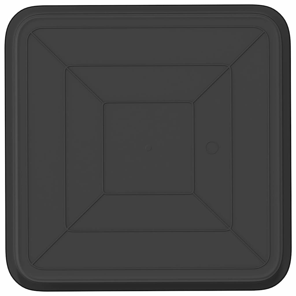 vidaXL Kwadratowa Taca na Kwiaty 6 pcs Czarny 36 x 36 x 2.5 cm