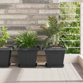 vidaXL Kwadratowa Taca na Kwiaty 24 pcs Czarny 21 x 21 x 2 cm