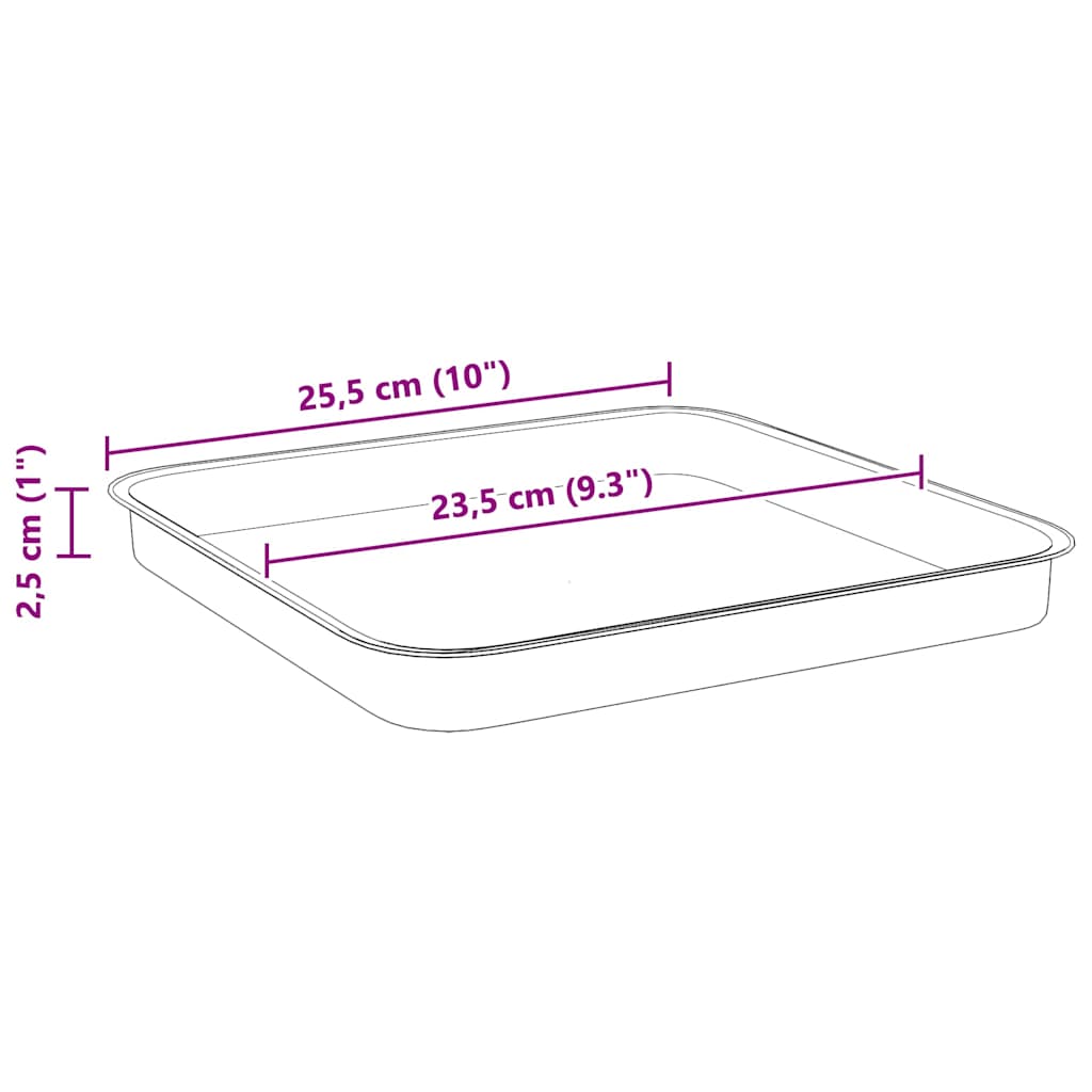 vidaXL Kwadratowa Taca na Kwiaty 24 pcs Czarny 25,5 x 25,5 x 2,5 cm
