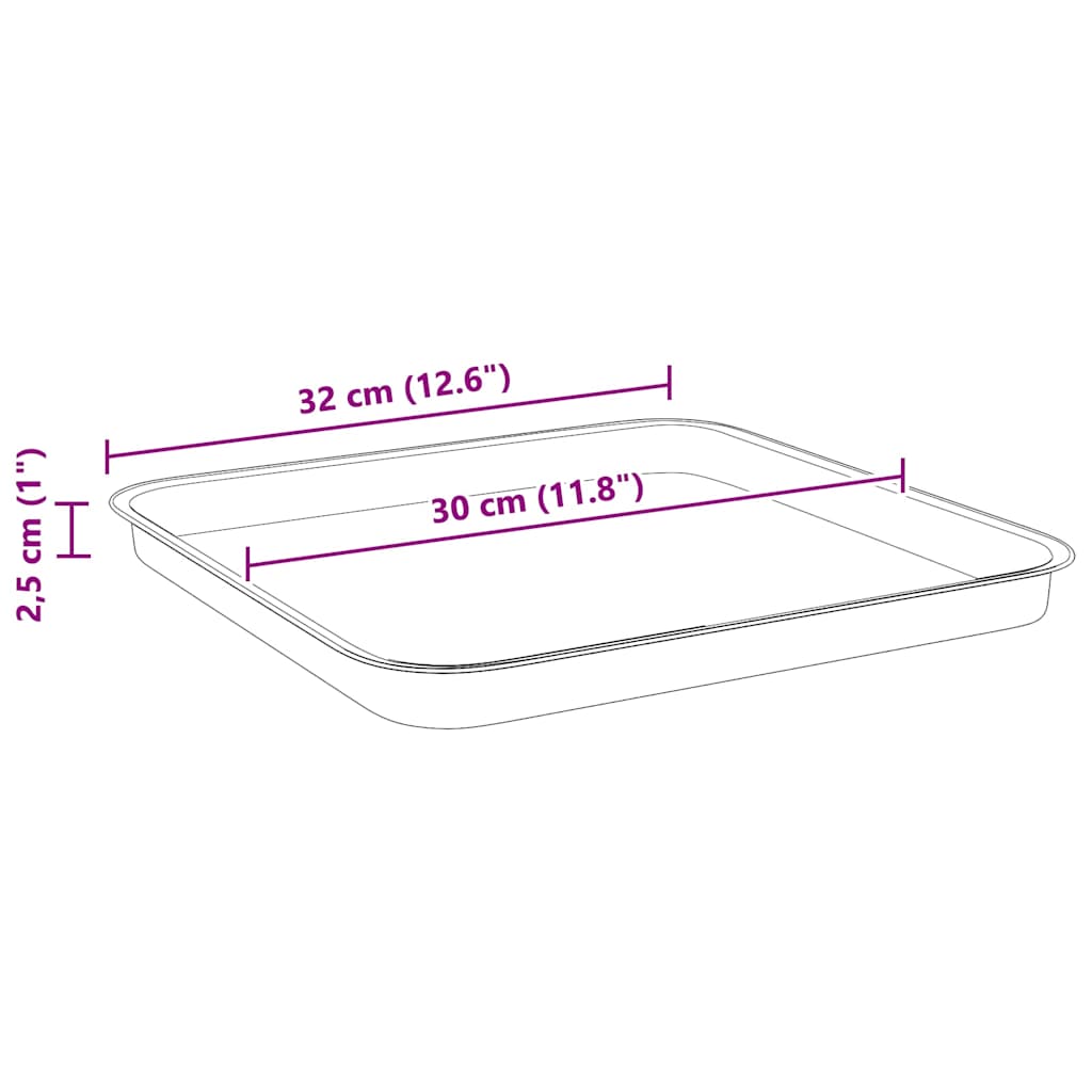 vidaXL Kwadratowa Taca na Kwiaty 24 pcs Czarny 32 x 32 x 2,5 cm