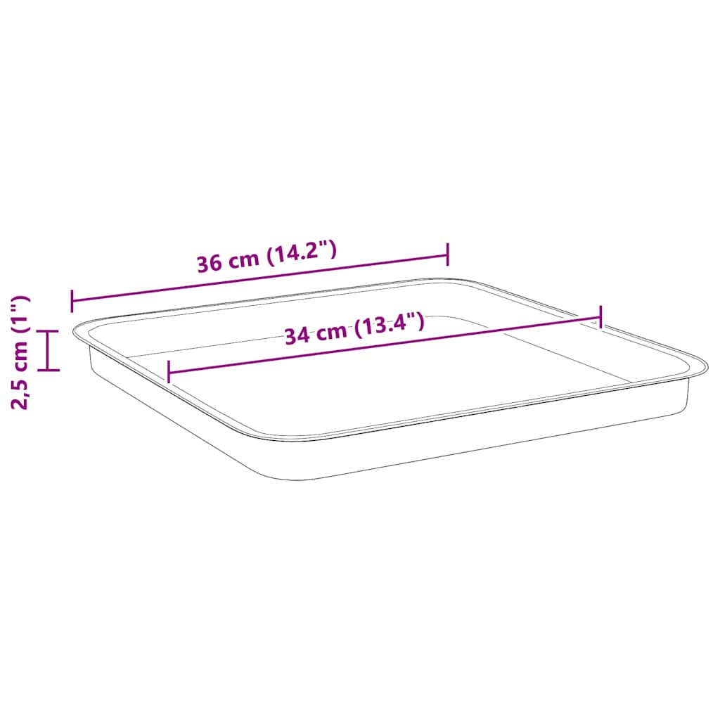vidaXL Kwadratowa Taca na Kwiaty 24 pcs Czarny 36 x 36 x 2.5 cm