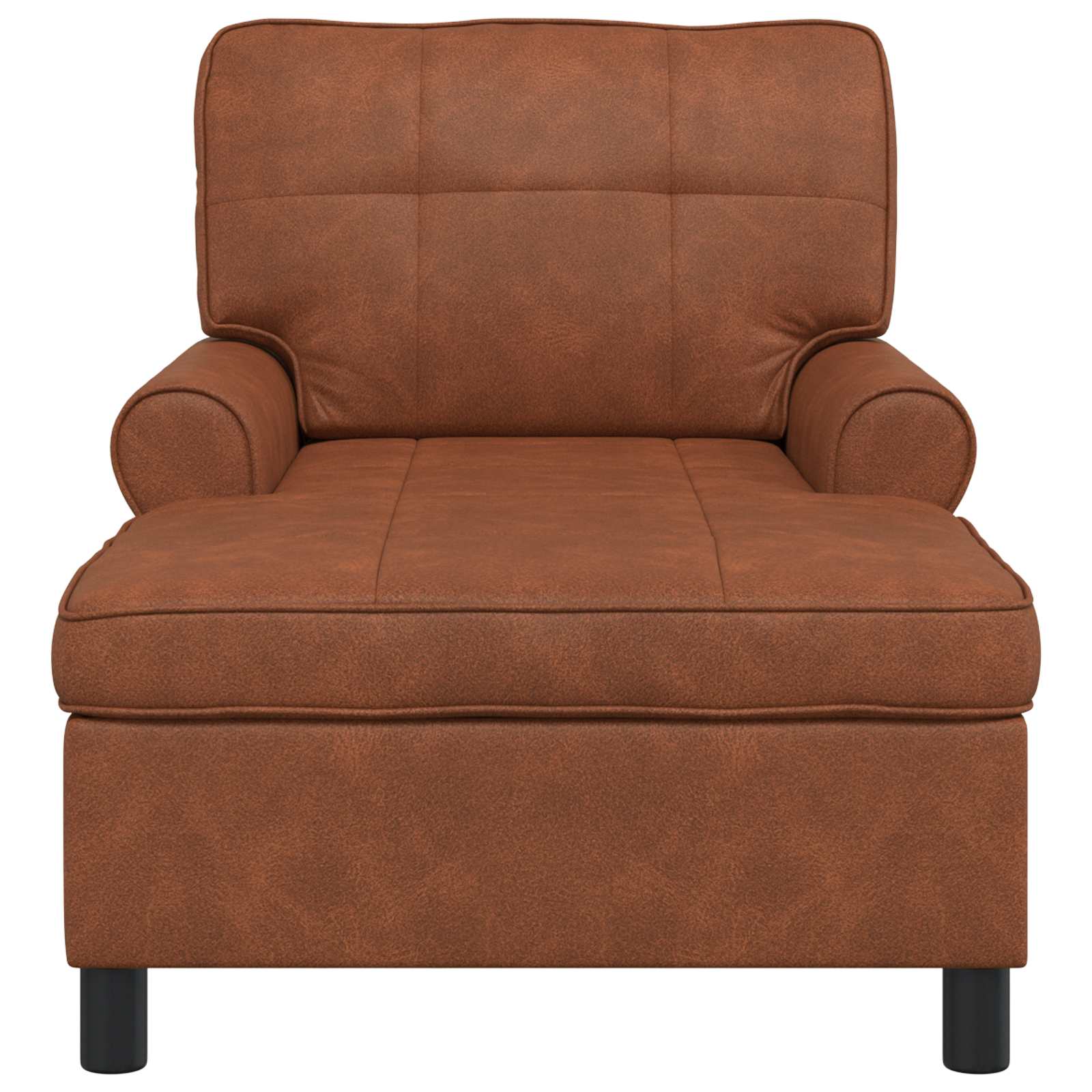 vidaXL Leżak z poduszką Brązowy 91 x 157 x 91 cm Skóra ekologiczna