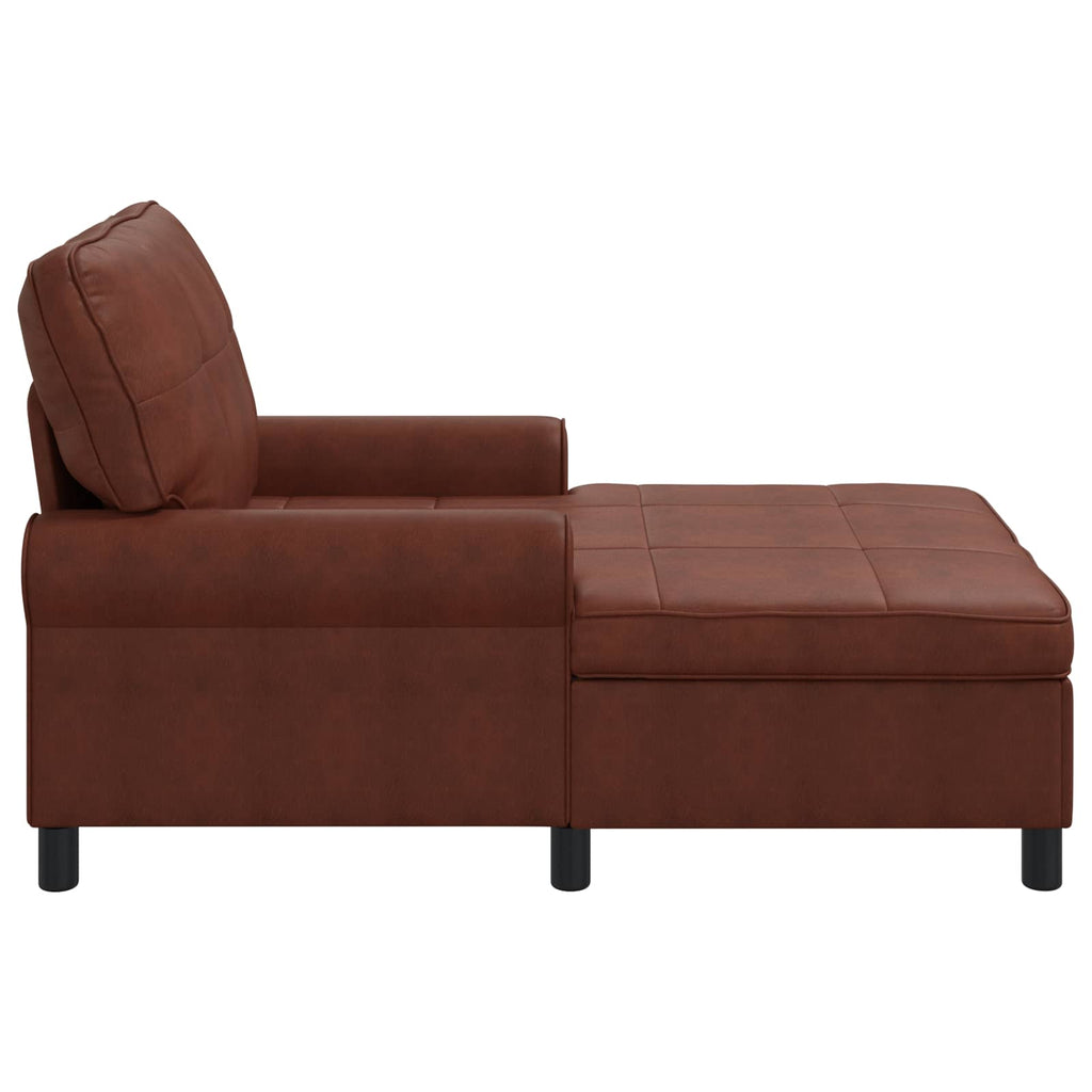 vidaXL Leżak Błyszczący Brąz 91 x 157 x 91 cm Skóra ekologiczna