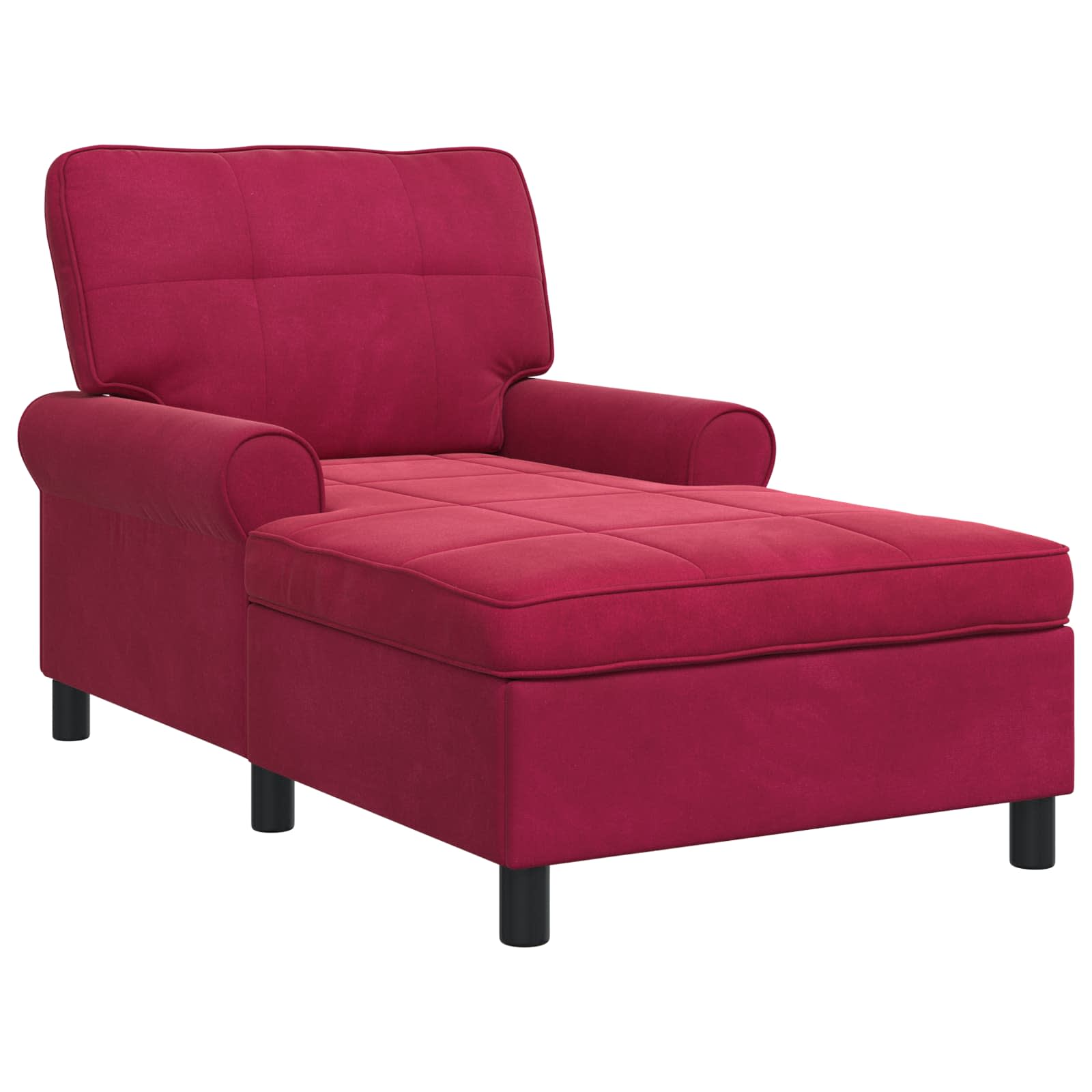 vidaXL Leżak z poduszką Czerwone wino 91 x 157 x 91 cm Aksamit