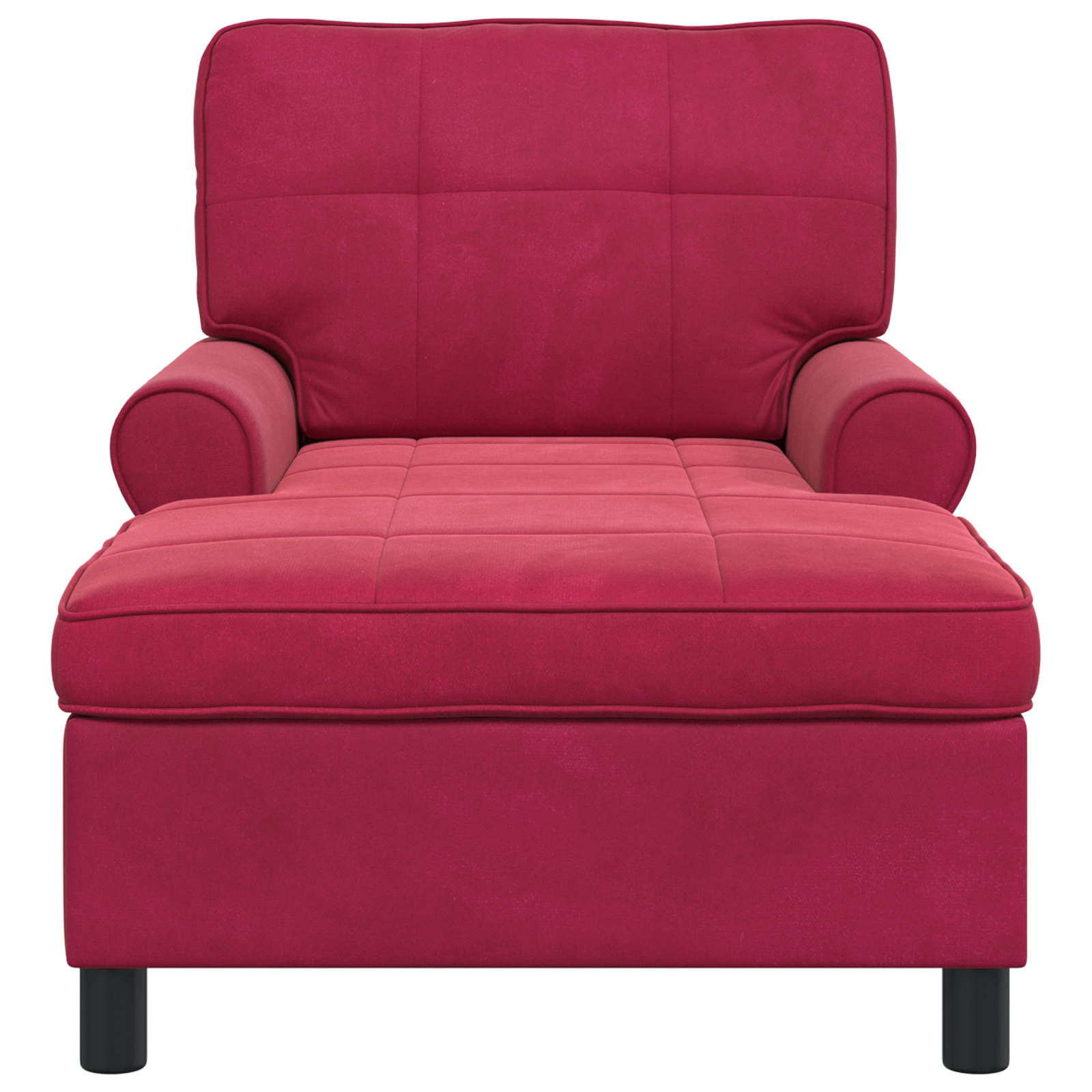 vidaXL Leżak z poduszką Czerwone wino 91 x 157 x 91 cm Aksamit