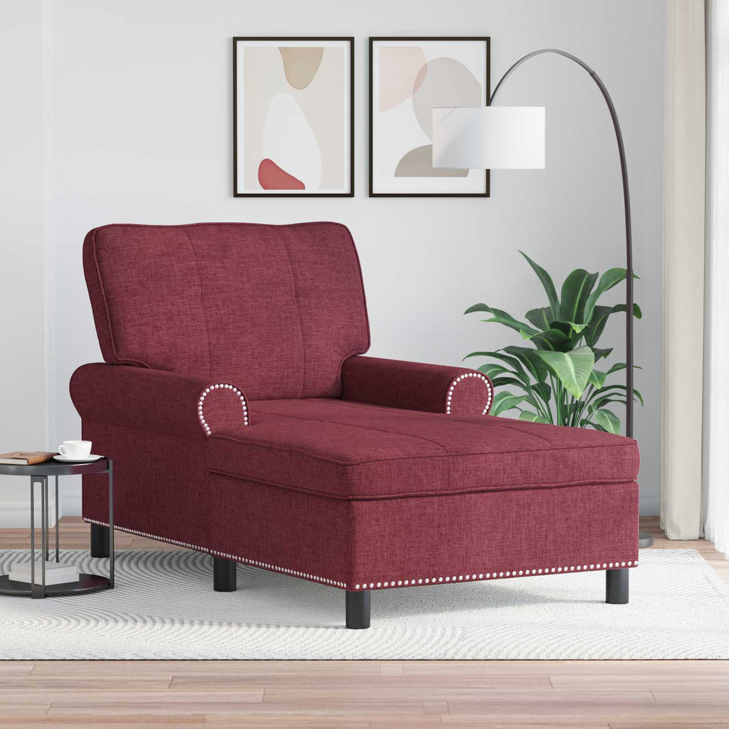 vidaXL Leżak z poduszką Czerwone wino 91 x 157 x 91 cm tkanina