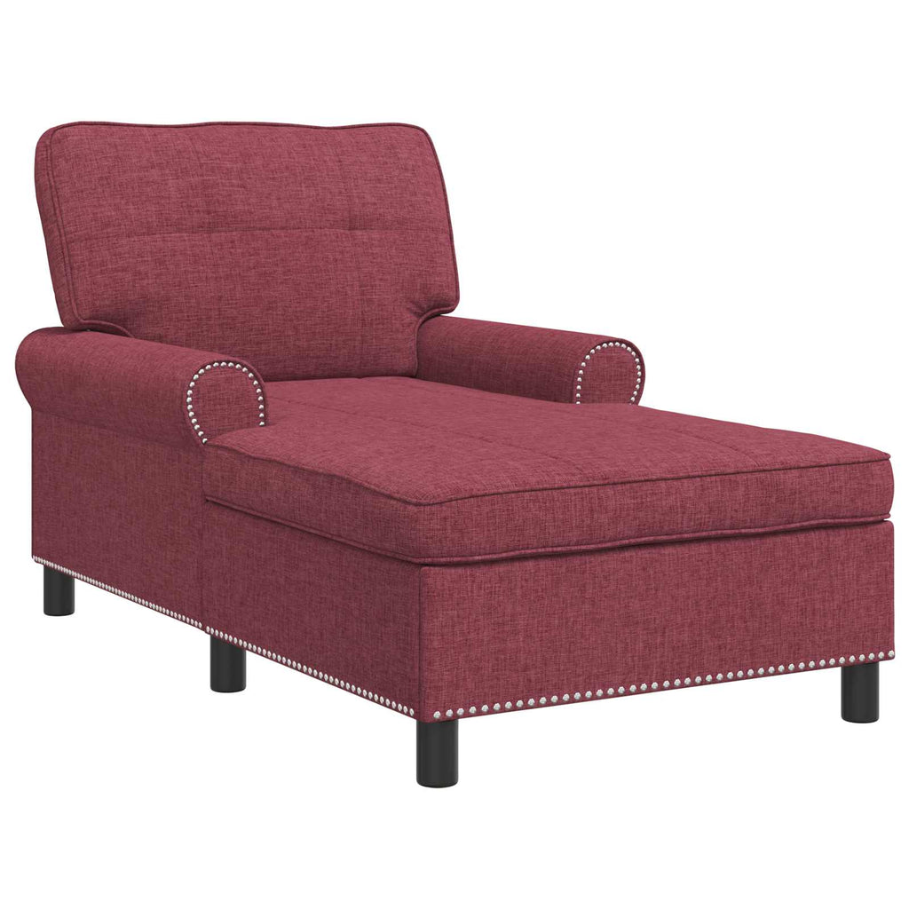 vidaXL Leżak z poduszką Czerwone wino 91 x 157 x 91 cm tkanina