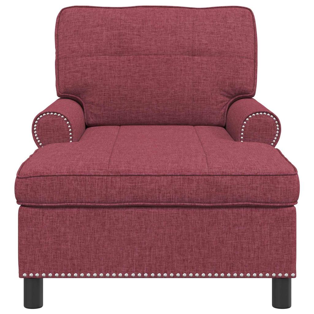 vidaXL Leżak z poduszką Czerwone wino 91 x 157 x 91 cm tkanina