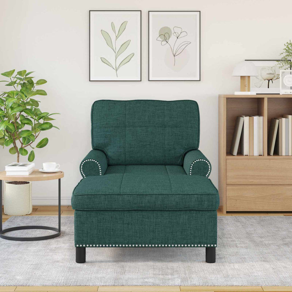 vidaXL Leżak z poduszką Ciemna zieleń 91 x 157 x 91 cm tkanina