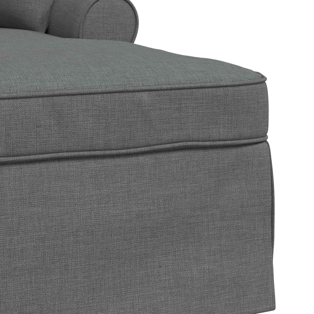 vidaXL Chaise Lounge z Fartuszkiem 3 pcs Ciemnoszary tkanina