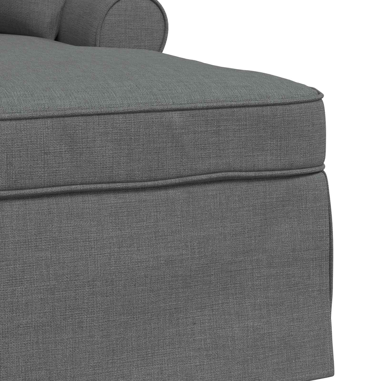 vidaXL Chaise Lounge z Fartuszkiem 3 pcs Ciemnoszary tkanina