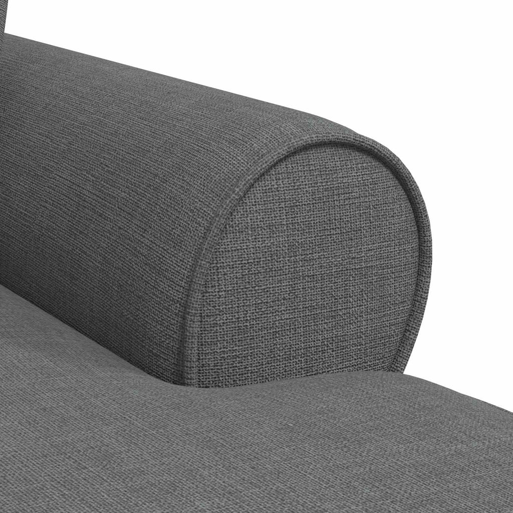 vidaXL Chaise Lounge z Fartuszkiem 3 pcs Ciemnoszary tkanina