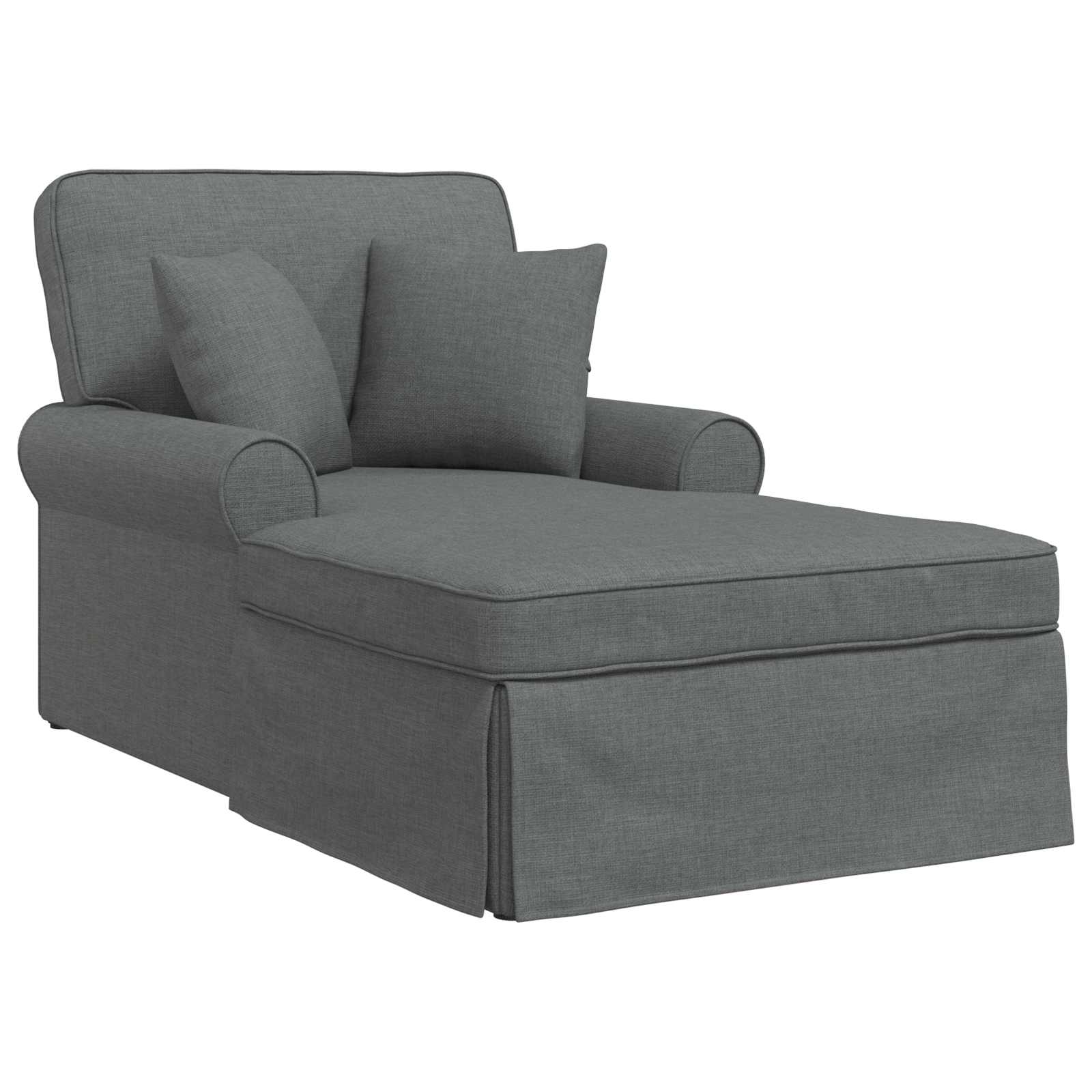 vidaXL Chaise Lounge z Fartuszkiem 3 pcs Ciemnoszary tkanina