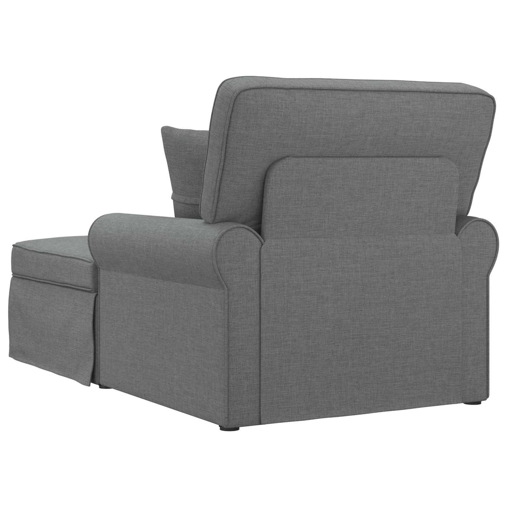 vidaXL Chaise Lounge z Fartuszkiem 3 pcs Ciemnoszary tkanina