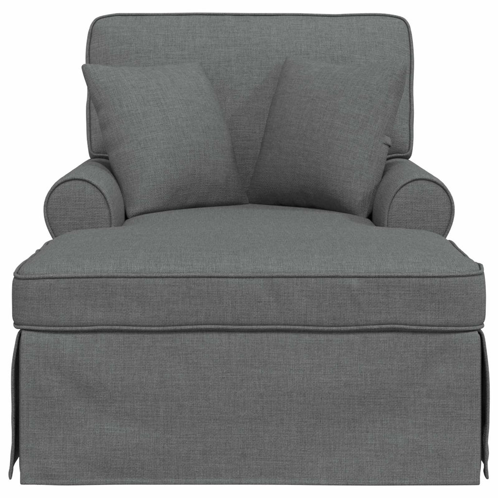 vidaXL Chaise Lounge z Fartuszkiem 3 pcs Ciemnoszary tkanina