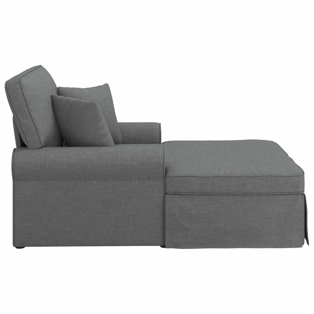vidaXL Chaise Lounge z Fartuszkiem 3 pcs Ciemnoszary tkanina