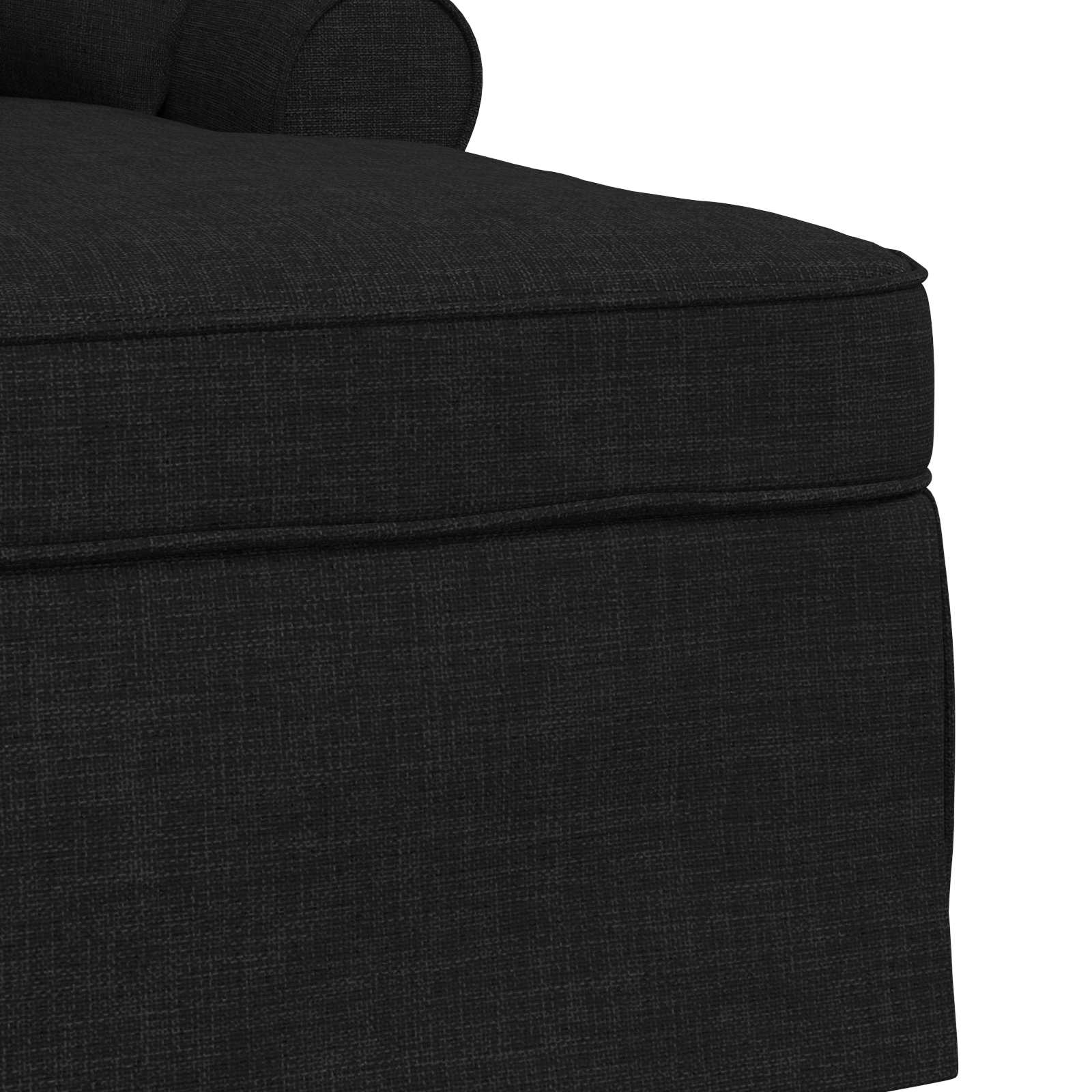 vidaXL Chaise Lounge z Fartuszkiem z poduszką 3 pcs Czarny tkanina