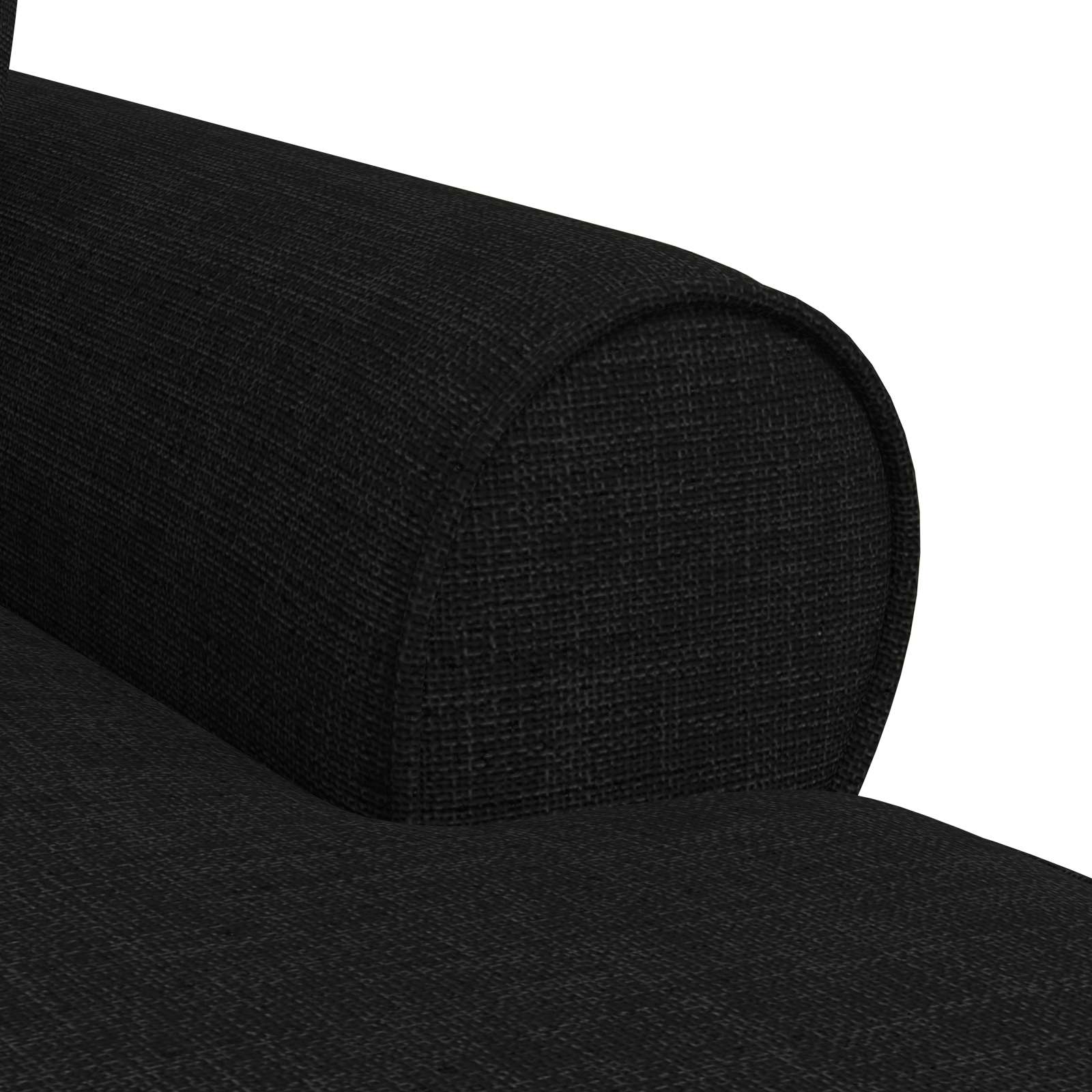 vidaXL Chaise Lounge z Fartuszkiem z poduszką 3 pcs Czarny tkanina