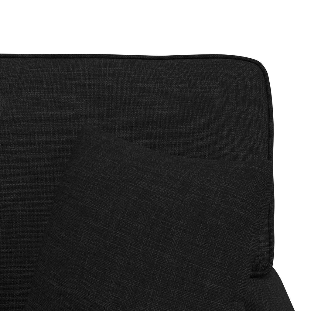 vidaXL Chaise Lounge z Fartuszkiem z poduszką 3 pcs Czarny tkanina