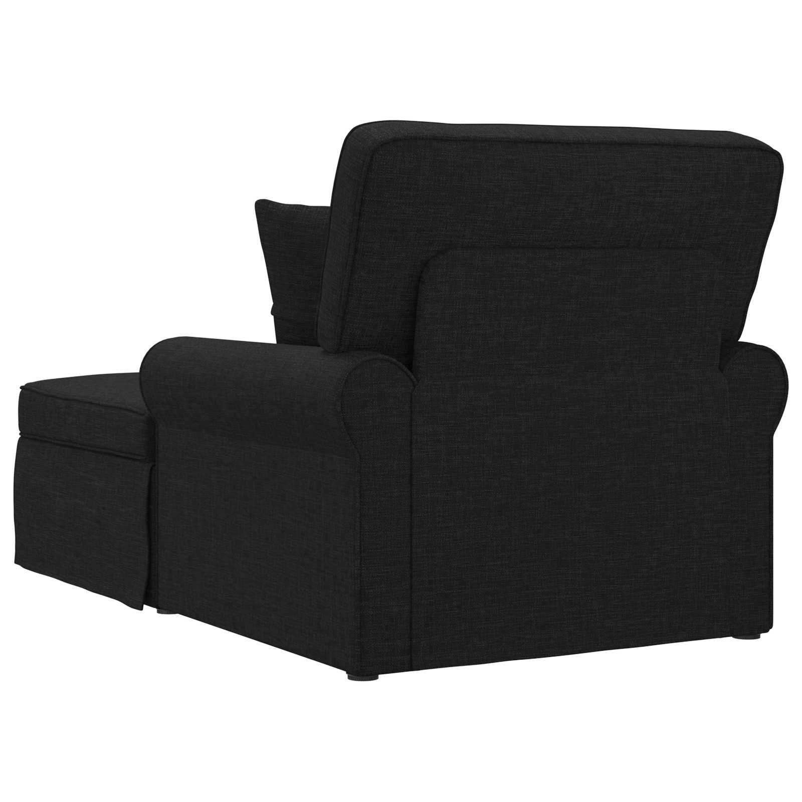 vidaXL Chaise Lounge z Fartuszkiem z poduszką 3 pcs Czarny tkanina