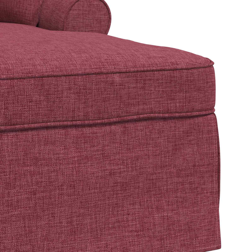 vidaXL Chaise Lounge z Fartuszkiem 3 pcs Czerwone wino tkanina