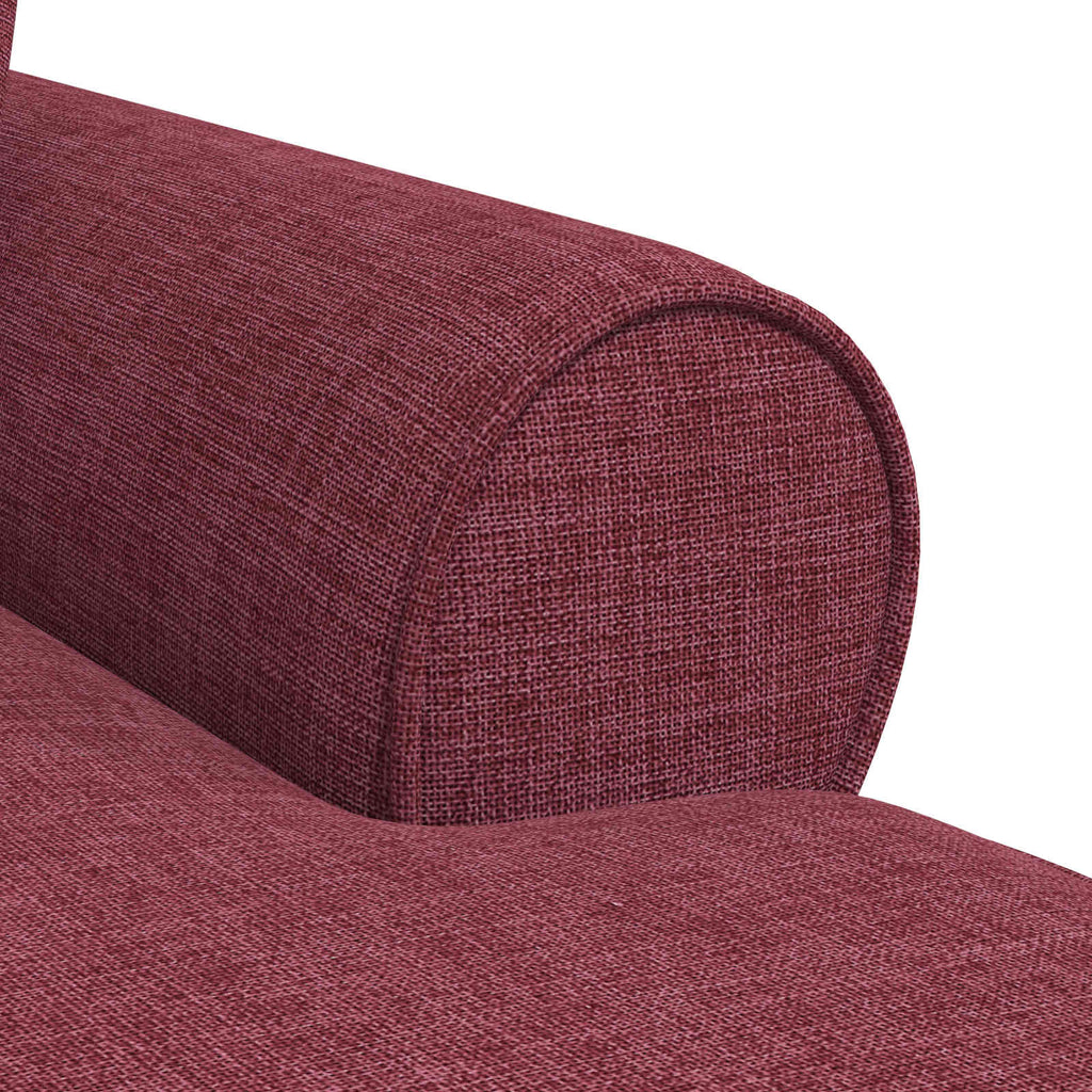 vidaXL Chaise Lounge z Fartuszkiem 3 pcs Czerwone wino tkanina