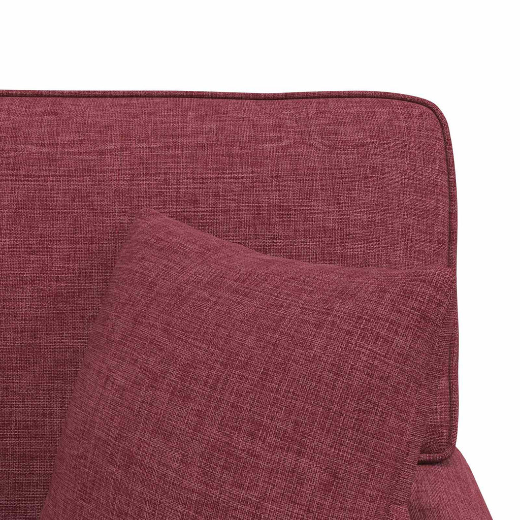 vidaXL Chaise Lounge z Fartuszkiem 3 pcs Czerwone wino tkanina
