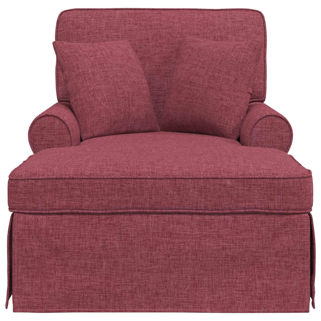vidaXL Chaise Lounge z Fartuszkiem 3 pcs Czerwone wino tkanina