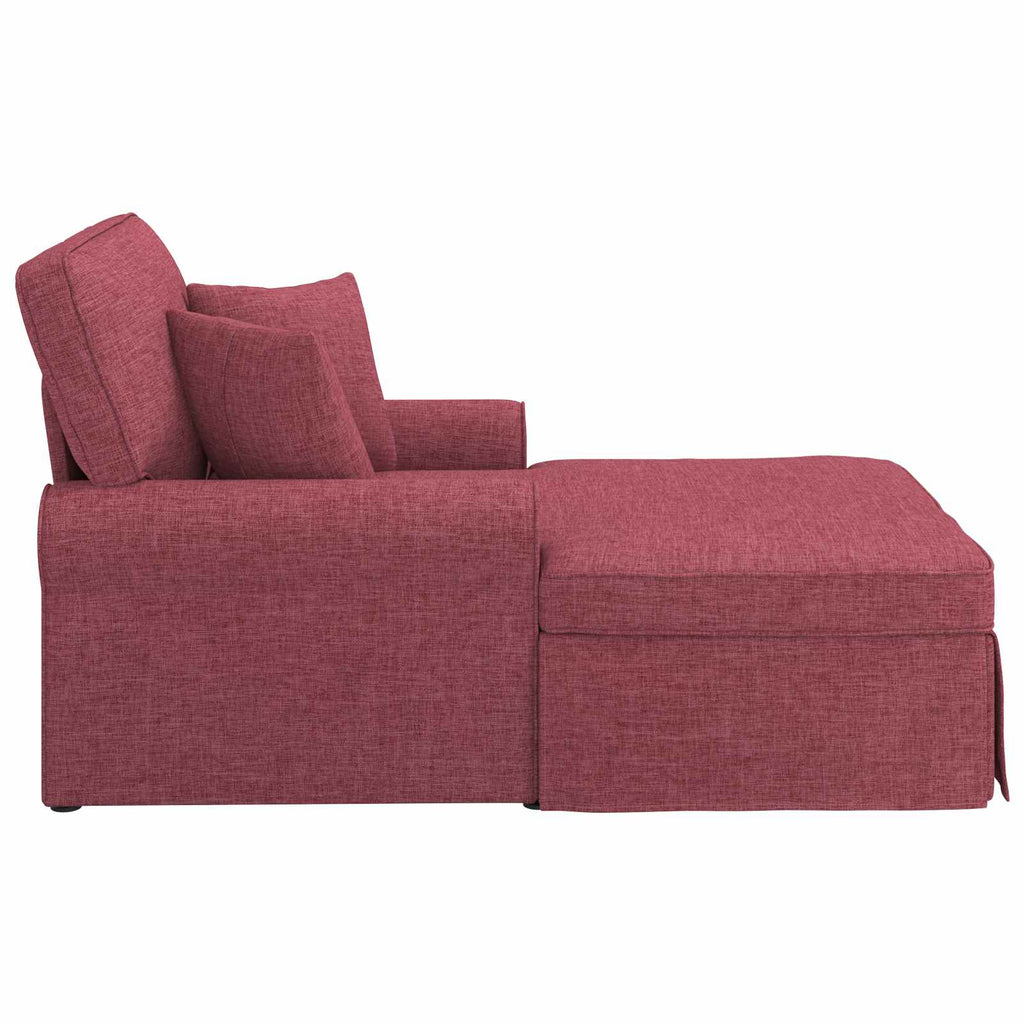 vidaXL Chaise Lounge z Fartuszkiem 3 pcs Czerwone wino tkanina