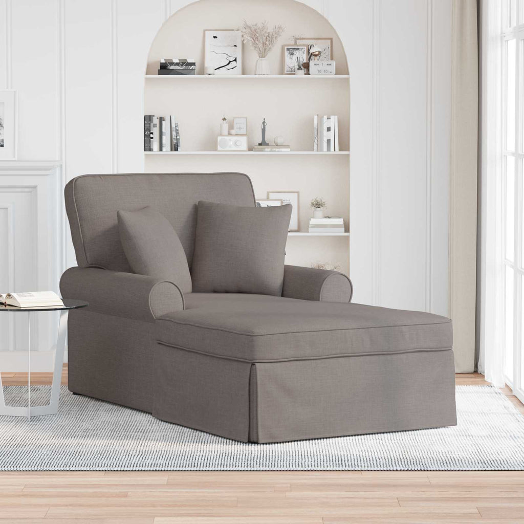 vidaXL Chaise Lounge z Fartuszkiem 3 pcs Ciemnoszary tkanina