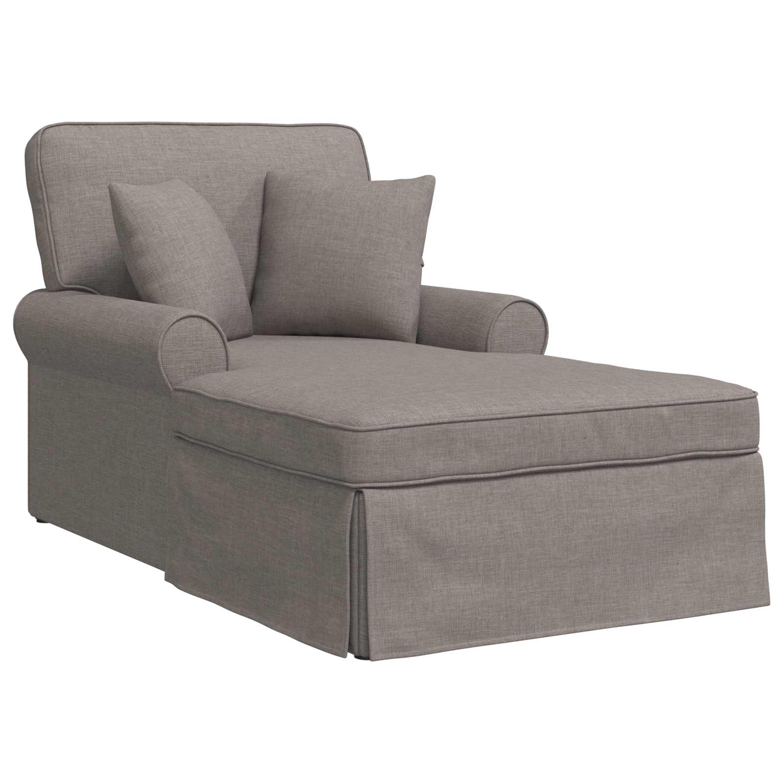 vidaXL Chaise Lounge z Fartuszkiem 3 pcs Ciemnoszary tkanina