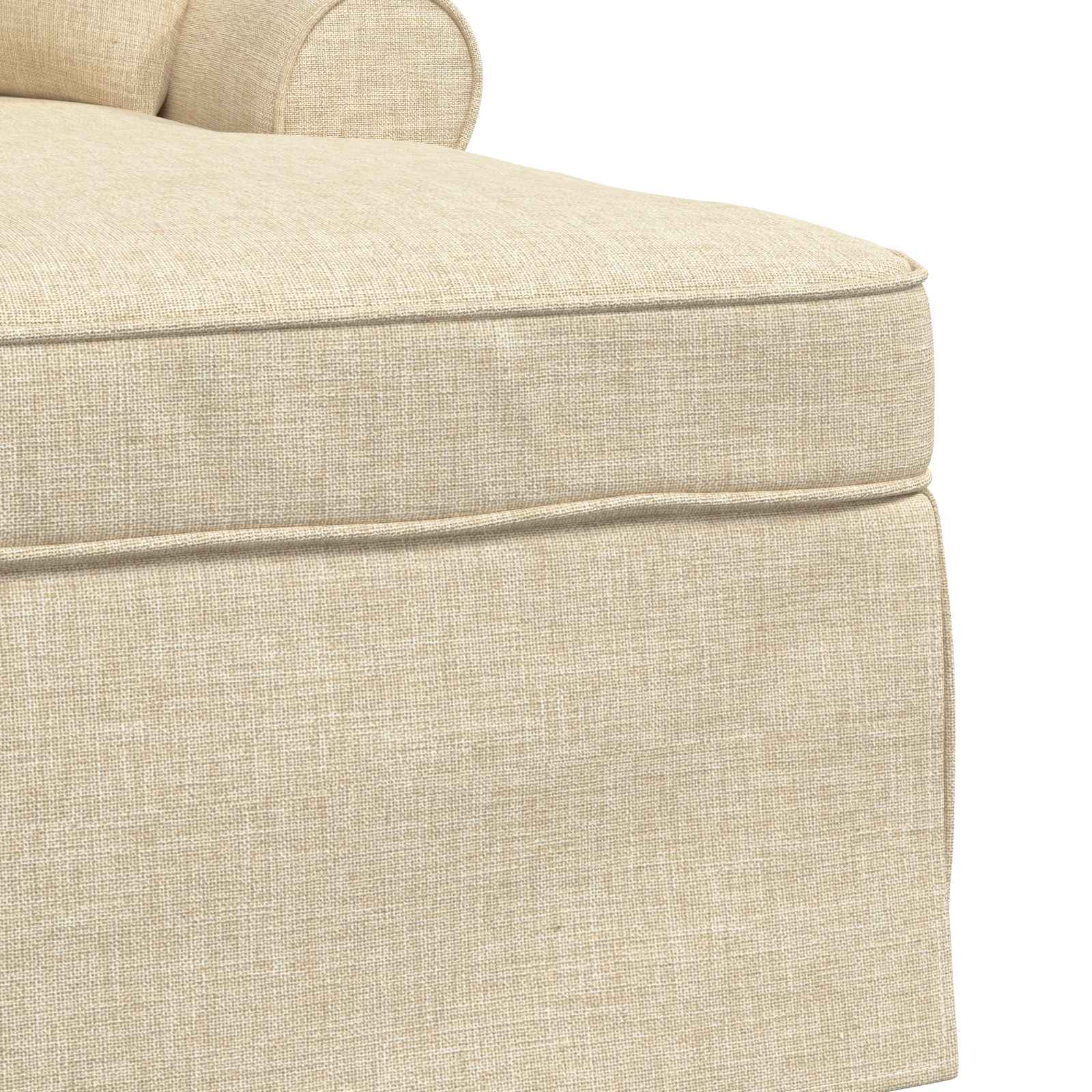 vidaXL Chaise Lounge z Fartuszkiem z poduszką 3 pcs Kremowy tkanina