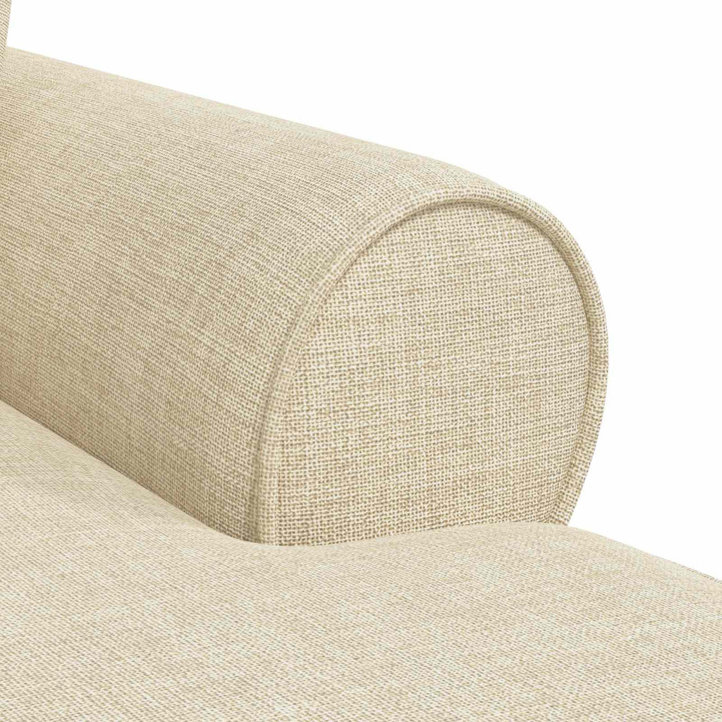 vidaXL Chaise Lounge z Fartuszkiem z poduszką 3 pcs Kremowy tkanina