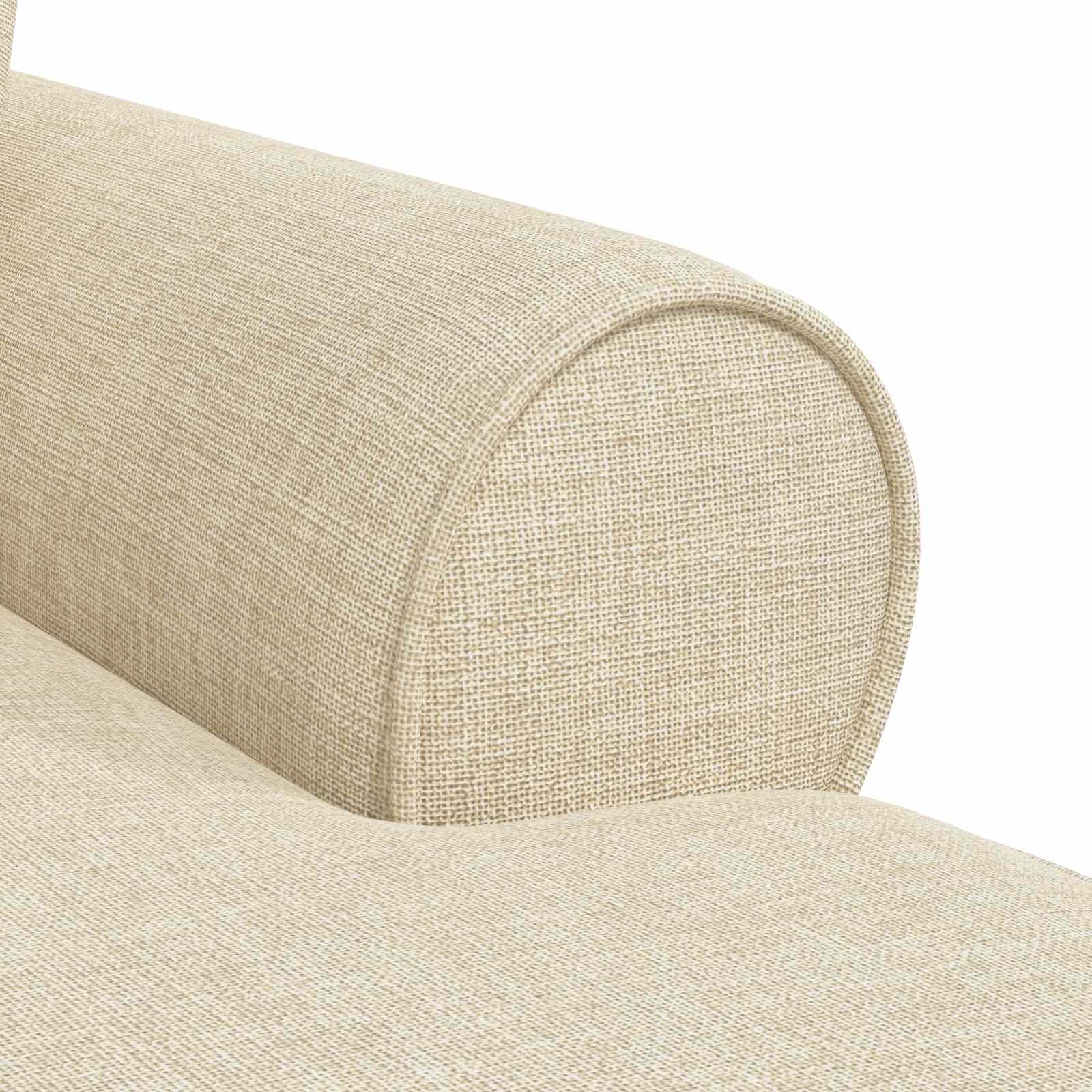 vidaXL Chaise Lounge z Fartuszkiem z poduszką 3 pcs Kremowy tkanina