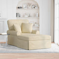 vidaXL Chaise Lounge z Fartuszkiem z poduszką 3 pcs Kremowy tkanina
