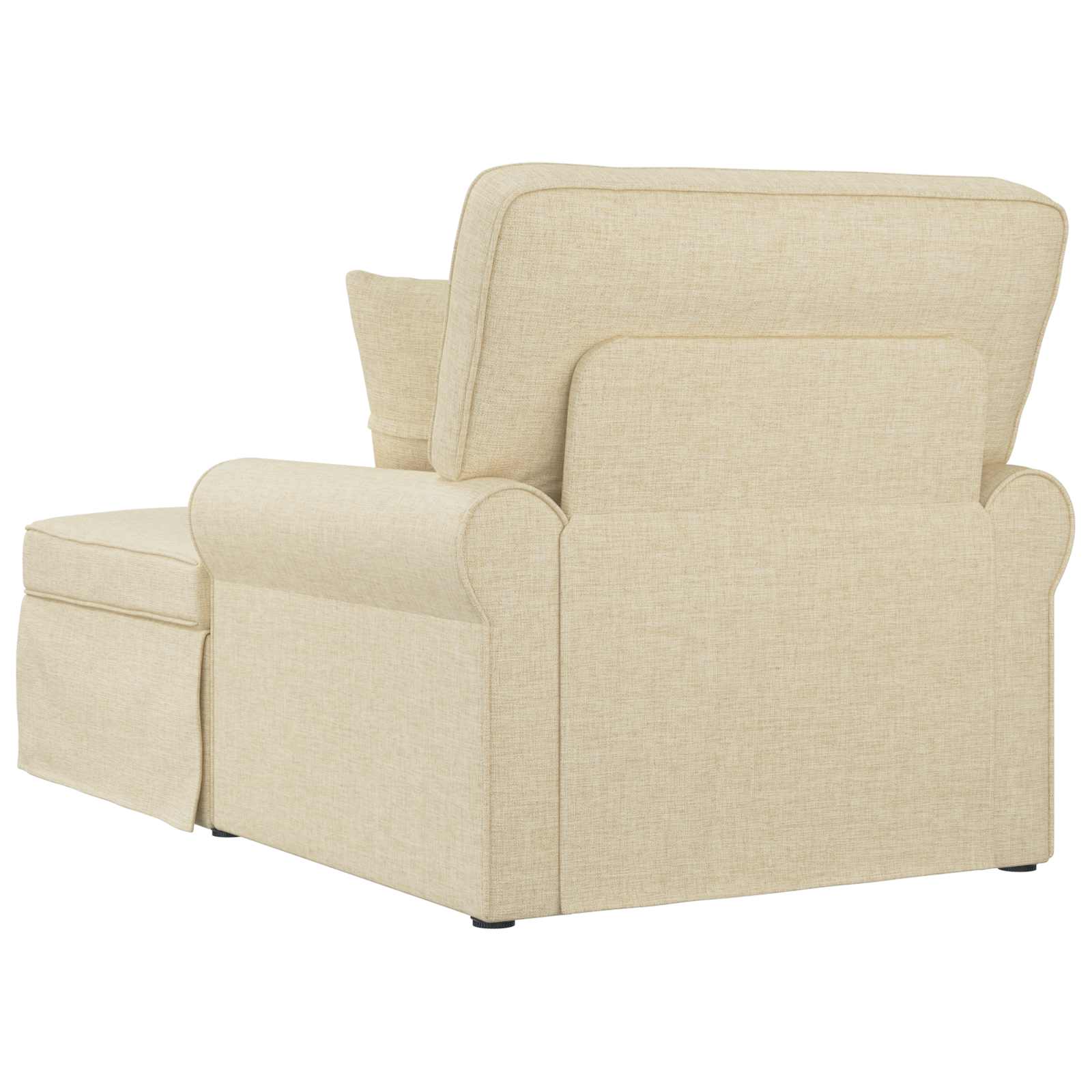 vidaXL Chaise Lounge z Fartuszkiem z poduszką 3 pcs Kremowy tkanina
