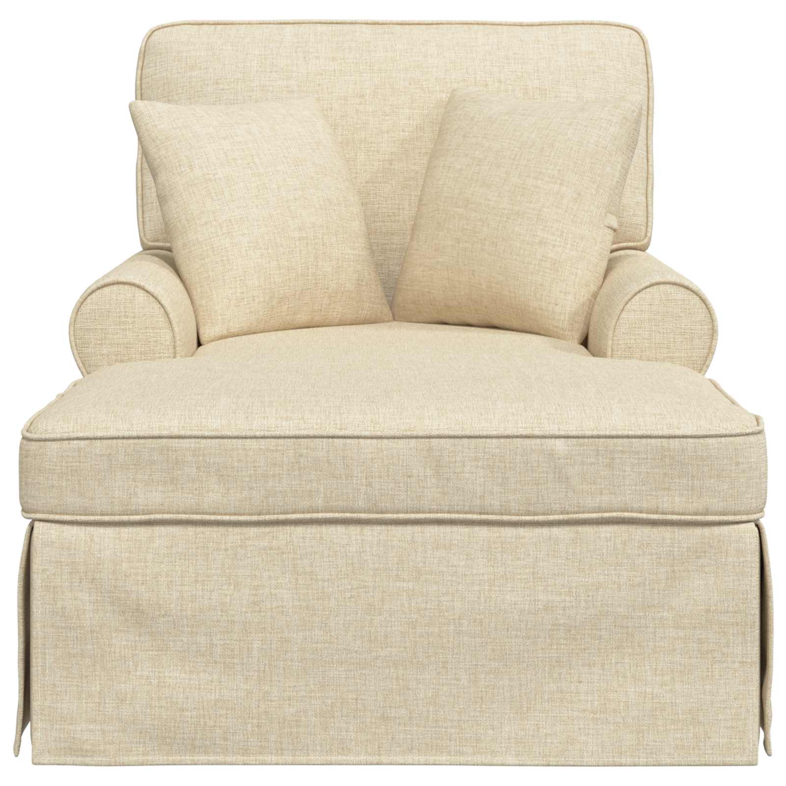 vidaXL Chaise Lounge z Fartuszkiem z poduszką 3 pcs Kremowy tkanina