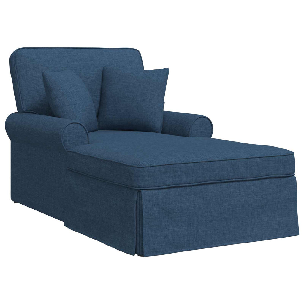 vidaXL Chaise Lounge z Fartuszkiem z poduszką 3 pcs Niebieski tkanina