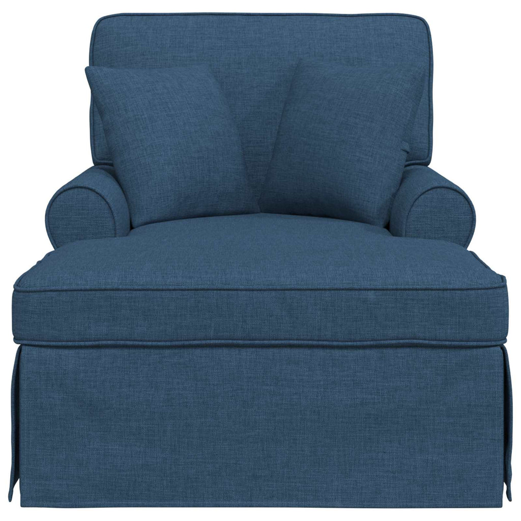 vidaXL Chaise Lounge z Fartuszkiem z poduszką 3 pcs Niebieski tkanina