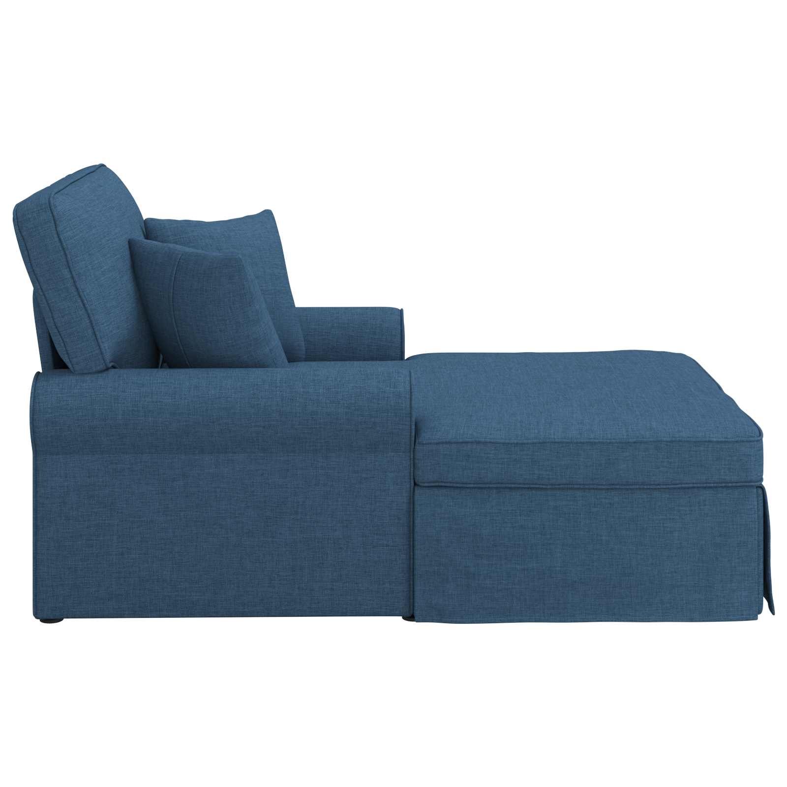 vidaXL Chaise Lounge z Fartuszkiem z poduszką 3 pcs Niebieski tkanina