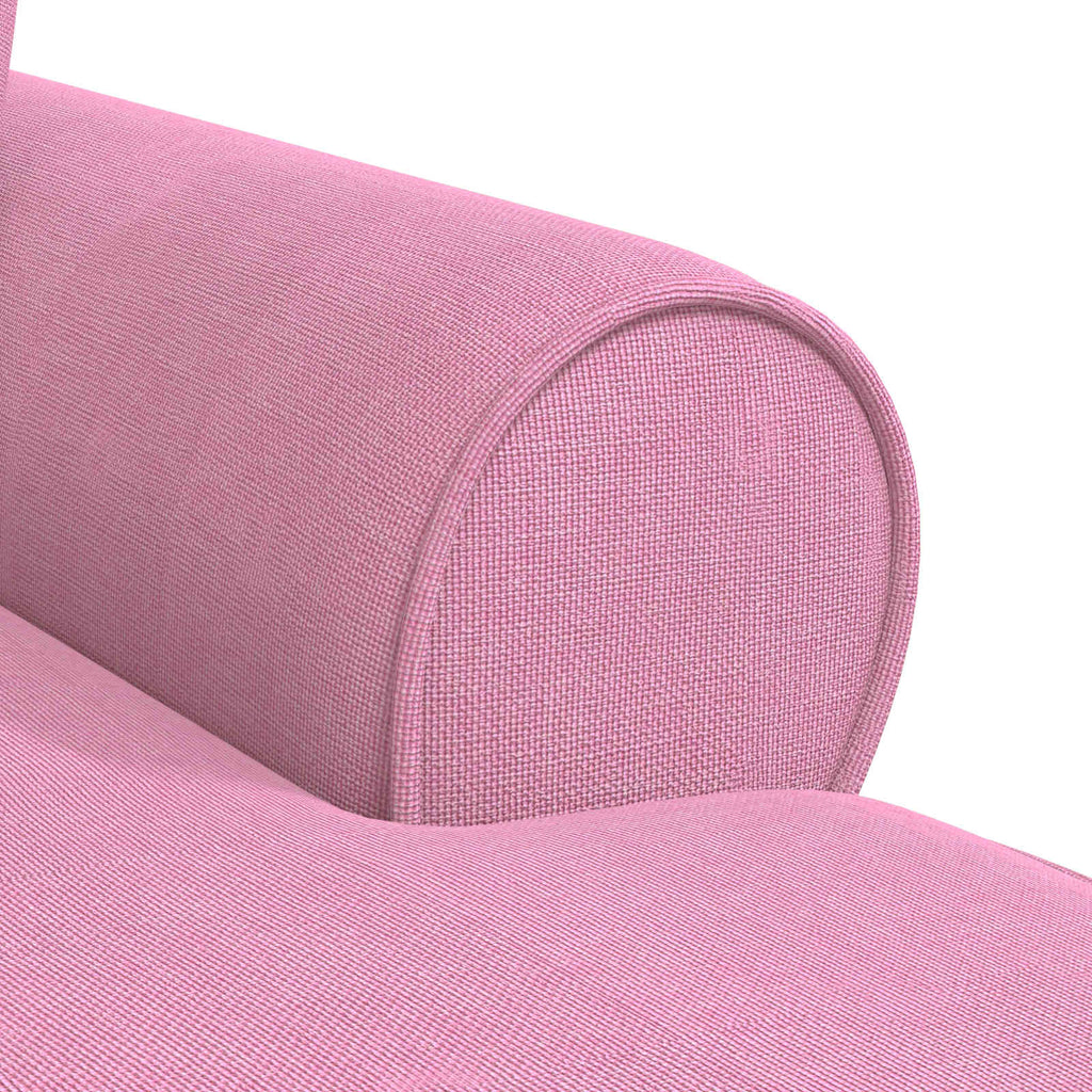 vidaXL Chaise Lounge z Fartuszkiem z poduszką 3 pcs Różowy tkanina