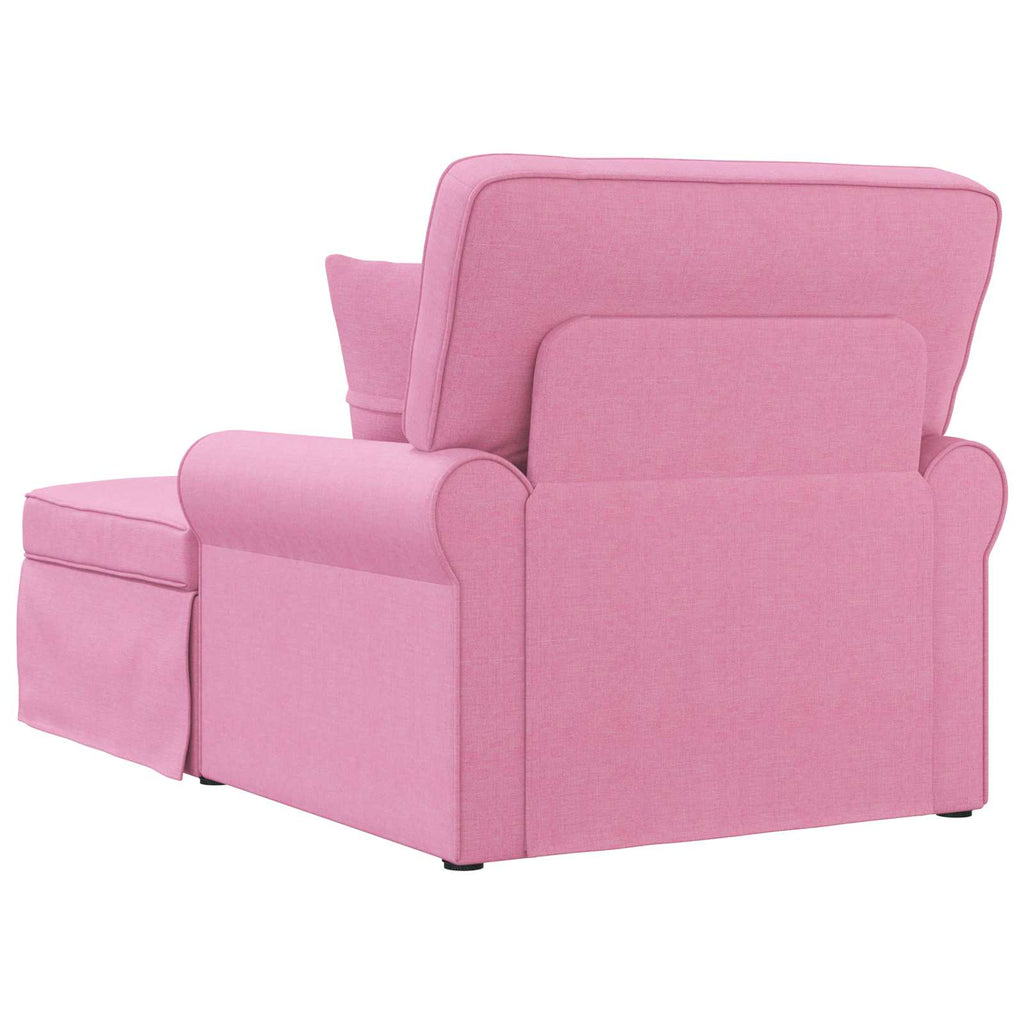 vidaXL Chaise Lounge z Fartuszkiem z poduszką 3 pcs Różowy tkanina