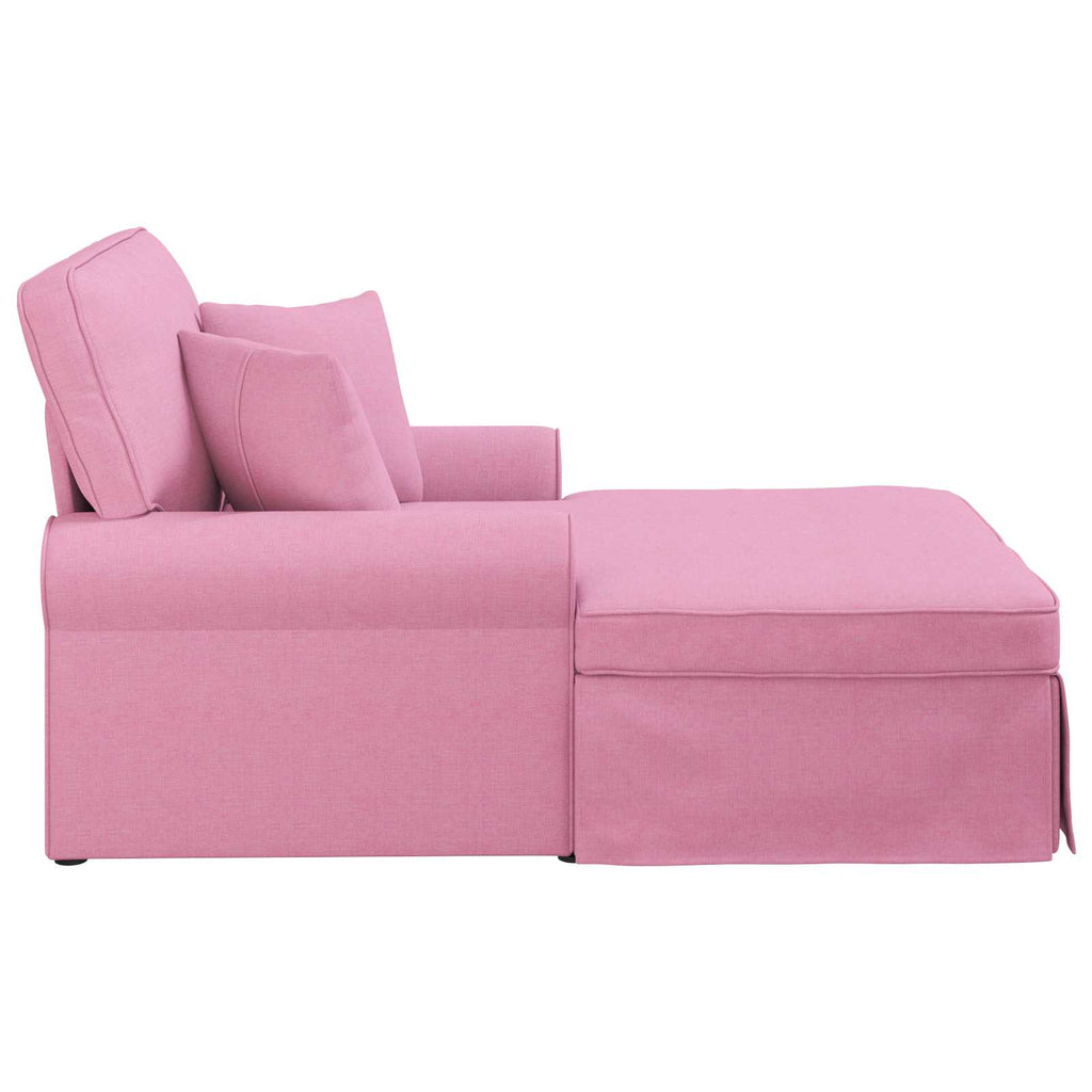 vidaXL Chaise Lounge z Fartuszkiem z poduszką 3 pcs Różowy tkanina