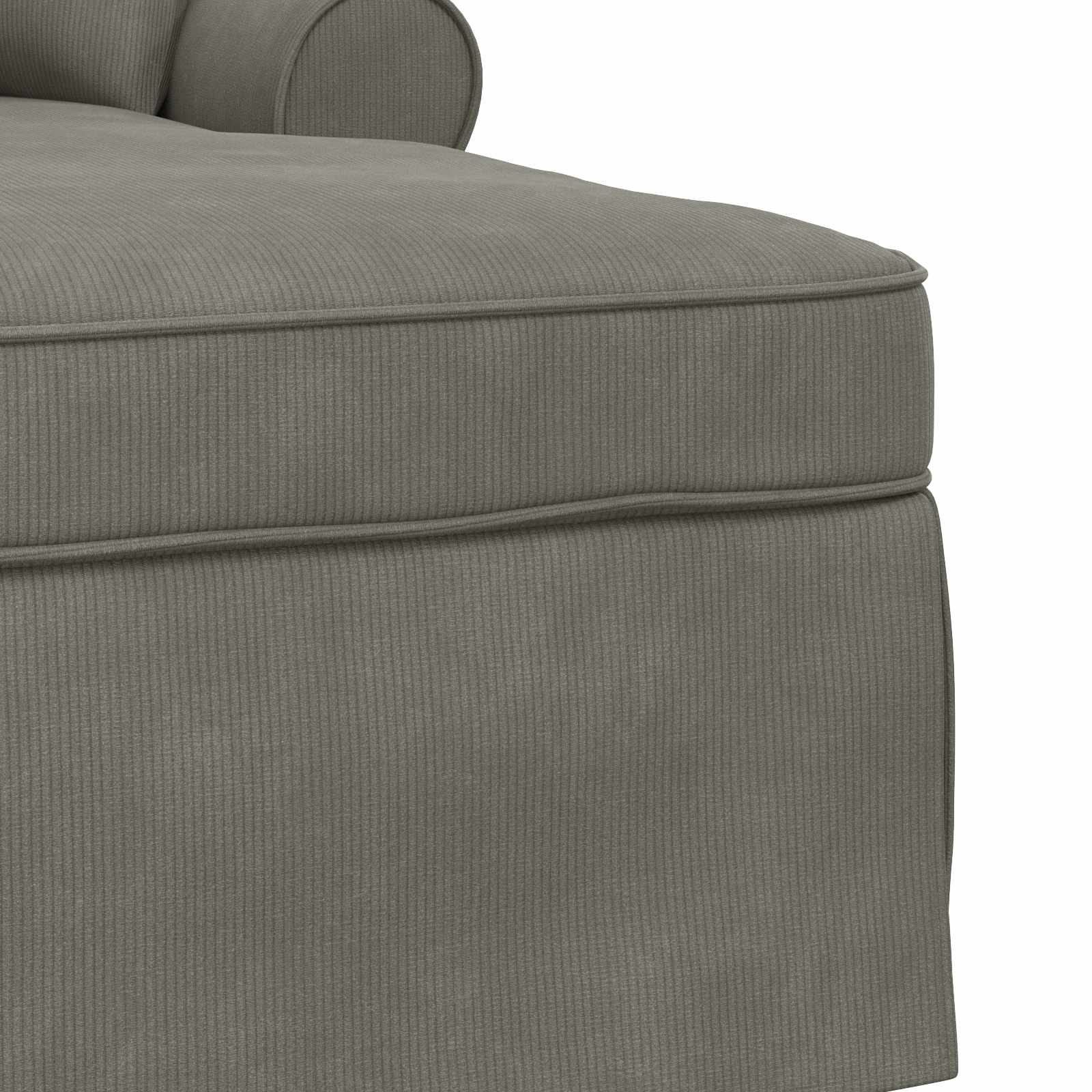vidaXL Chaise Lounge z Fartuszkiem 3 pcs Jasnoszary Tkanina sztruksowa