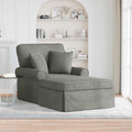 vidaXL Chaise Lounge z Fartuszkiem 3 pcs Jasnoszary Tkanina sztruksowa