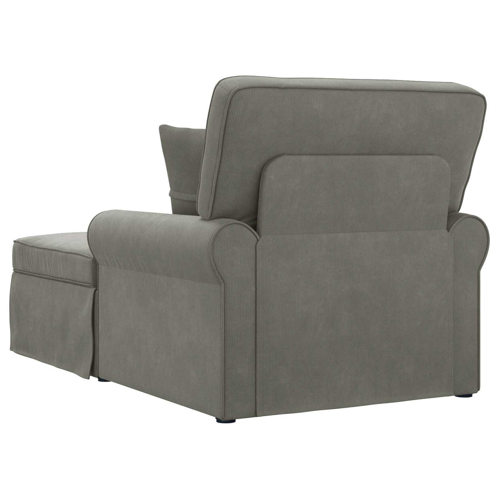 vidaXL Chaise Lounge z Fartuszkiem 3 pcs Jasnoszary Tkanina sztruksowa